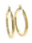 Popular Yellow Gold Diamond Cut Hop Earrings