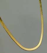 Heavy 14K Gold Wide Herringbone Necklace, 10.68 Grams