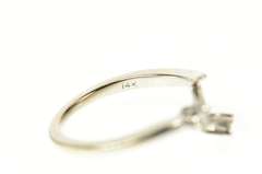 14K White Gold Diamond Inset Wrap Bypass Wedding Band Ring