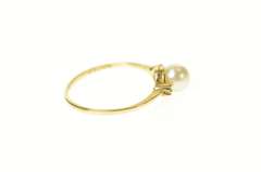 10K Yellow Gold Classic Pearl Diamond Accent Statement Ring