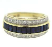 Handsome Baguette Sapphire and Diamond Band