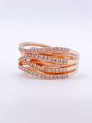 Stunning 14kt Rose Gold Designer Diamond Band Ring