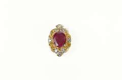 14K Yellow Gold 1.30 Ctw Ruby Diamond Slide Bracelet Charm/Pendant