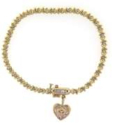 Fabulous X Link Diamond Tennis Bracelet w Heart Charm