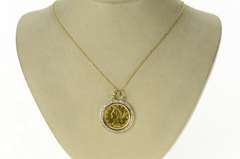 18K Yellow Gold 1899 Liberty Head Half Eagle $5 Coin Diamond Pendant