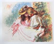 Pierre Auguste Renoir, Two Little Girls Reading
