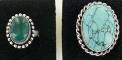Silver and Natural Stone Rings