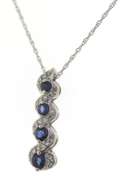 Captivating Blue Sapphire and Diamond Necklace