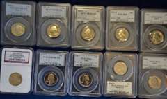 Lot of 10 Graded Proof Quarters