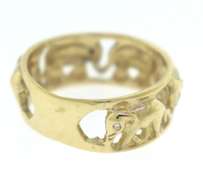 Whimsical 18kt YG Openwork Elephant with Diamond Accents Ring