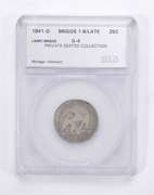 G4 1841-O Seated Liberty Quarter - Briggs 1-B/Late - Graded by SEGS