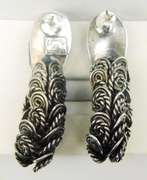 Vintage Escorcia .950 Sterling Turquoise/Coral Snake Earrings