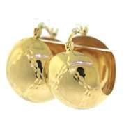 Simple Yellow Gold Domed Hoop Earrings