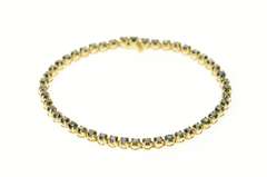 14K Yellow Gold Natural Sapphire Classic Tennis Bracelet