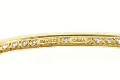 14K Yellow Gold Classic Oval Bangle Channel Cubic Zirconia Bracelet