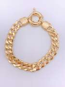 Beautiful 18kt Gold Plated Cuban Link and Greek Key Bracelet