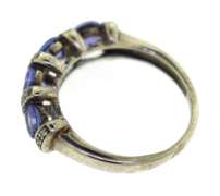 Sterling Silver Tanzanite and Diamond Band