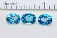 Sparking Blue Topaz - Lot of 3