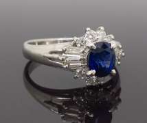 Platinum Sapphire & Diamond Ballerina Ring