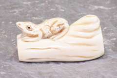Ivory Netsuke: Frog on a Log