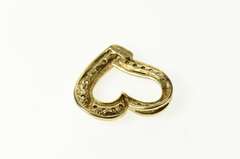 10K Yellow Gold Classic Diamond Curvy Channel Heart Love Pendant