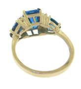 Fabulous Blue Topaz and Diamond Cocktail Ring