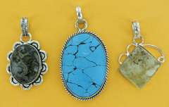 Silver and Natural Stone Pendants