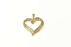 10K Yellow Gold Classic Simple Diamond Heart Love Symbol Pendant