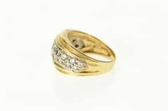 14K Yellow Gold 0.60 Ctw Diamond Pave Graduated Band Ring