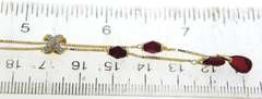 Beautiful Yellow Gold Diamond and Red Bead Lariat Necklace