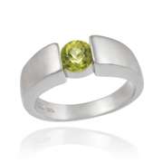 Sterling Silver Peridot Solitaire Ring