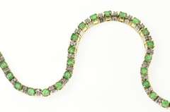 14K Yellow Gold Classic Emerald Diamond Accent Tennis Bracelet