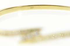 14K Yellow Gold 0.93 Ctw Diamond Channel Bypass Bangle Bracelet