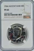 Scarce Gem PRF 1964 ACCENTED HAIR Kennedy Half NGC PF65