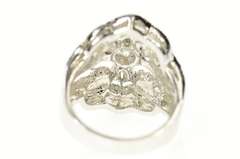 Sterling Silver Ornate Pave Cubic Zirconia Statement Ring