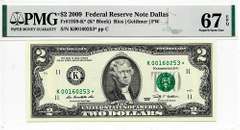 Superb Gem Crisp 2009 Dallas $2 Star Replacement Note PMG 67 EPQ!
