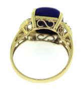 Fabulous Yellow Gold Lapis and Diamond LeVian Ring