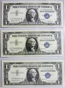3 - Gem Crisp 1957B $1 Star Replacement Silver Certificates-Consecutive!
