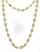 Fancy 18kt YG Openwork Oval Link Chain Necklace