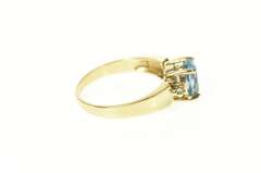 10K Yellow Gold Diamond Accent Blue Topaz Statement Ring