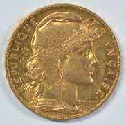 Very attractive 1911 France 20 Francs Gold 'Rooster'