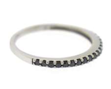 Elegant 14kt White Gold Black Diamond Shared Prong Band