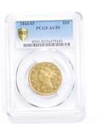 AU50 1844-O $10 Liberty Head Gold Eagle - Graded PCGS