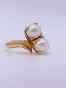 14kt Gold Double Pearl Ring