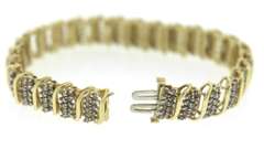 Glittering Yellow Gold "S"-Link Diamond Bracelet