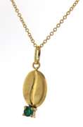 Stylish Yellow Gold Emerald Pendant on Chain