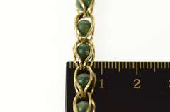 14K Yellow Gold Retro Pomerantz Nesting Aventurine Bead Chain Bracelet