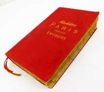 Rare 1913 Baedekers Paris Travel Guide with Maps