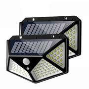 2pcs 100 LED Solar Powered PIR Motion Sensor Wall Light