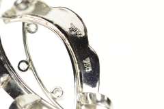 18K White Gold Diamond Inset Retro Ribbon Statement Pin/Brooch
